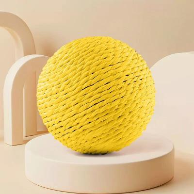 Uplift Treasures Interactive Sisal Cat Scratching Ball Toy With Sound yellow