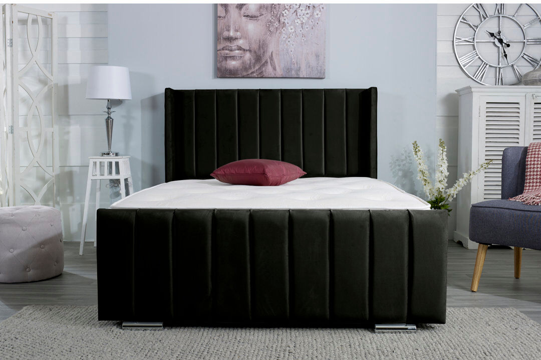 Wayfair Sleep Apperton Upholstered Bed Frame Black Single (3')