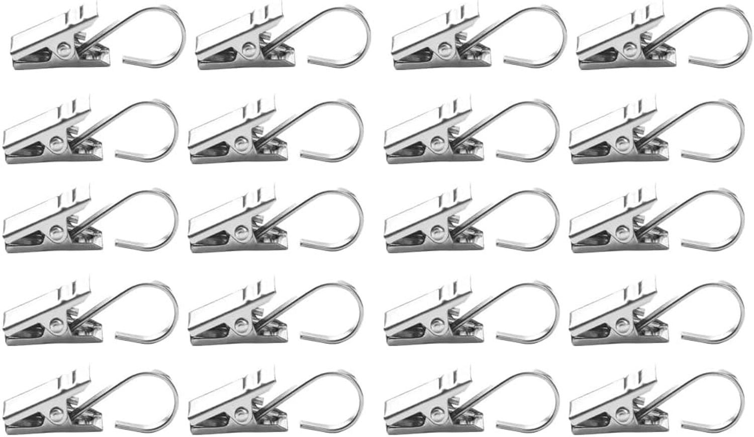 20 stuks RVS gordijnhaken, sterke metalen clips voor gordijnen