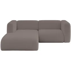ECKSOFA Ottomane Links MIRA-L1 227x179x89 Braun Bouclé
