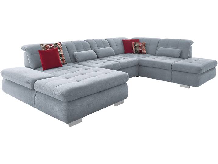 Wohnlandschaft DIE PLANBAR MP-IN17004 U-Form, Breite 382 cm, mit Federkern-Polsterung , grau (ice), B:382cm H:84cm T:260cm, 100% Polyester, Sofas, Wohnlandschaft, Federkern-Polsterung, wahlweise mit Funktionen