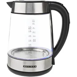 Melissa Digitaler Wasserkocher 1,7 l 2200 W Glas 50/70/80/90/100 °C Voreinstellungen 360°, Wasserkocher, Transparent