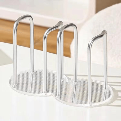 Inspired Deals Dual Acrylic Cup Dispenser Hygienic Countertop Cup Holder Organizer Dual Cup Silver