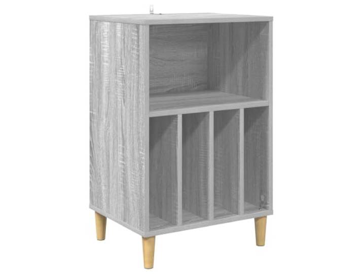 SKTQYQO Plattenspielerständer Sonoma Grau 47 x 39,5 x 74,5 cm Holz Technisches Holz, Wandbefestigung zum Kippen, 1 Einlegeboden, Tragkraft 20 kg, Beinhöhe 10 cm, Montage erforderlich