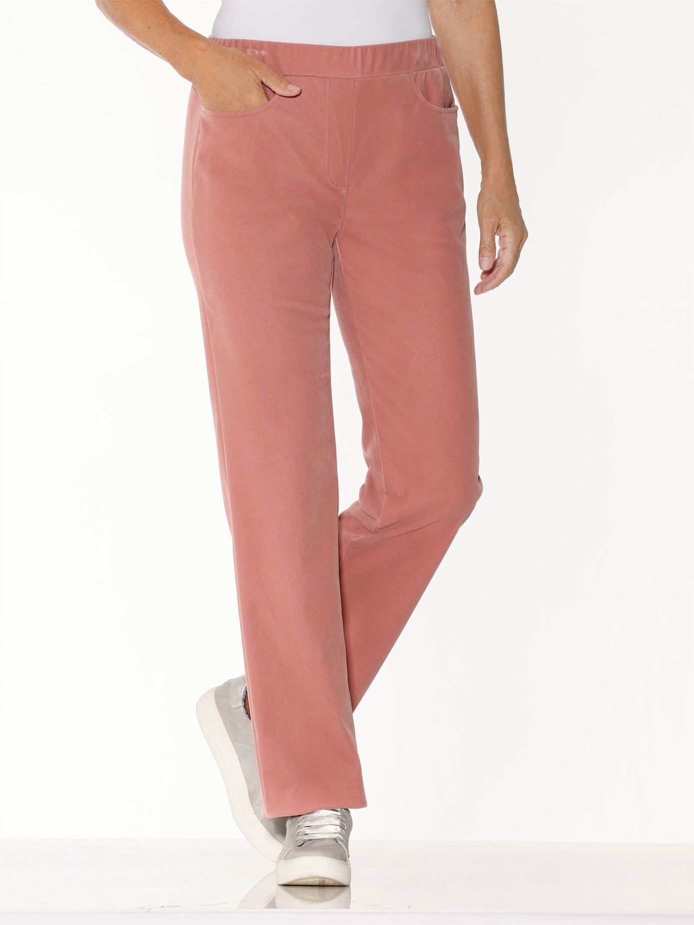 Samthose CLASSIC BASICS, Damen, Gr. 23, Kurzgrössen, rosenholz, 80% Polyester, 20% Polyamid, unifarben, Hosen Samthose rosenholz 23, Kurzgrössen