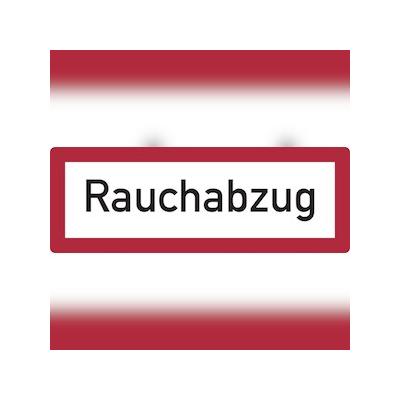 Feuerwehrschild, Rauchabzug - DIN 4066 - 148x52x0.45 mm Aluminium geprägt