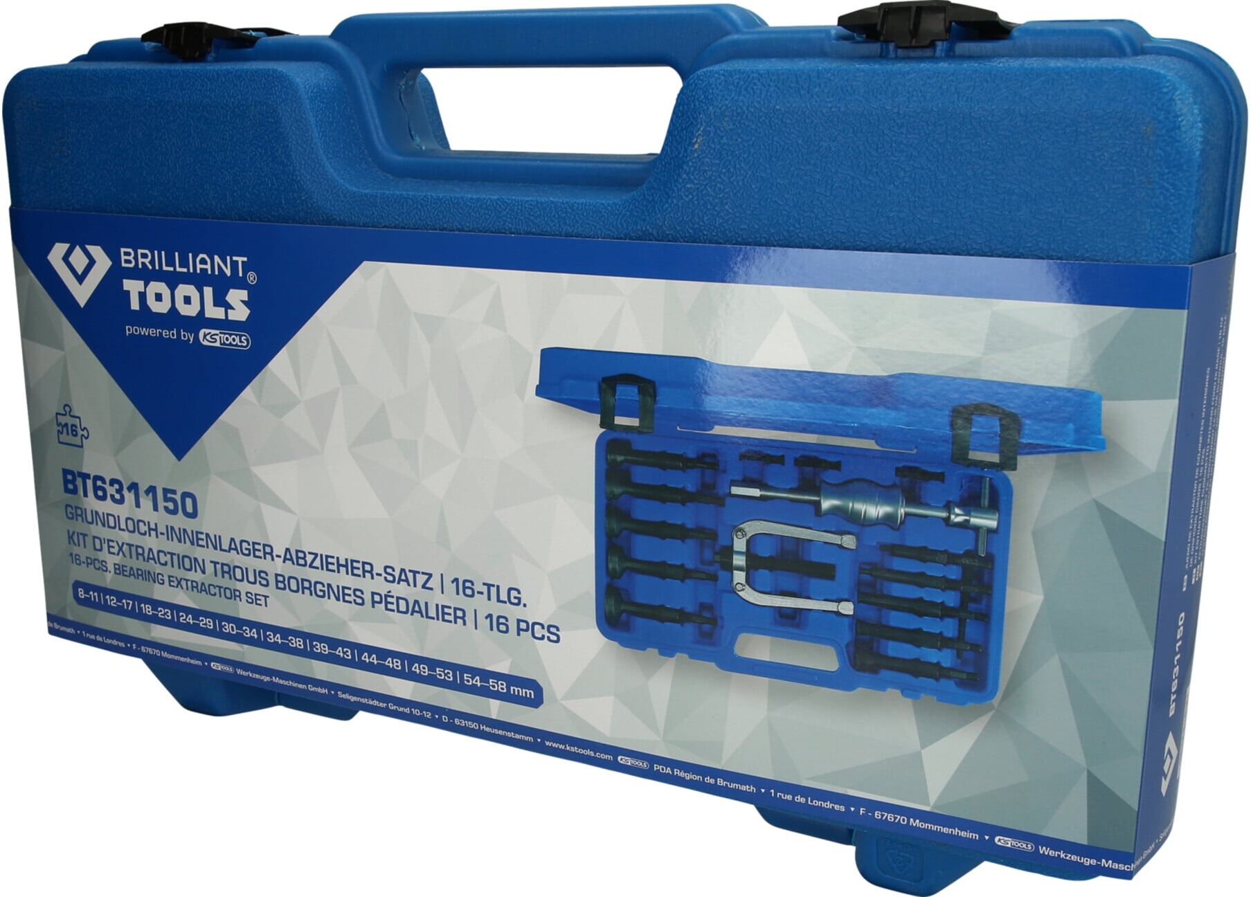 Brilliant Tools Grundloch-Innenlager-Abzieher-Satz, 16-tlg (BT631150)