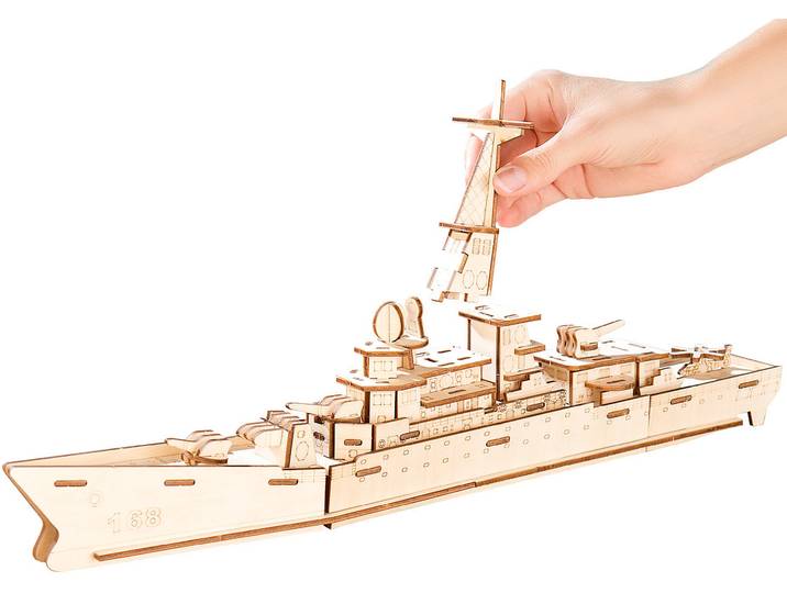 3D-Bausatz Zerstörer aus Holz, 83-teilig