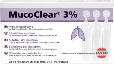 Pari GmbH Pharma -und Apothekenservice MUCOCLEAR 3% NaCl Inhalationslösung 20X4 ml 05737219