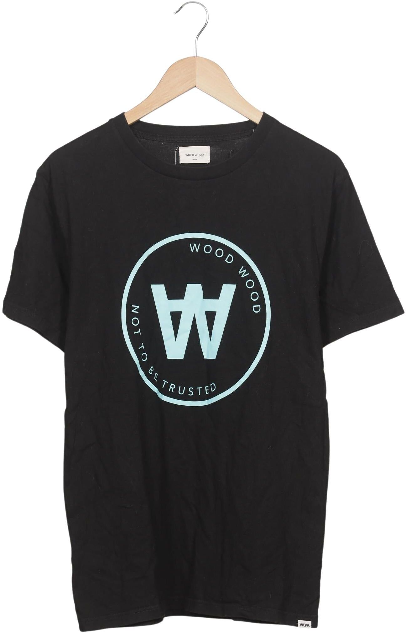 Wood Wood Herren T-Shirt, Schwarz, Gr. M, Baumwolle - Second Hand