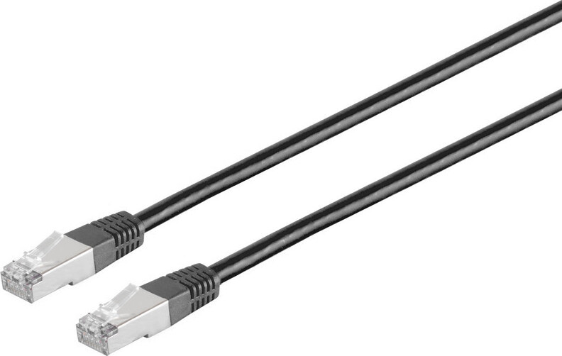 S-CONN 75225-S Cat5e S-FTP SF/UTP Netwerkkabel met RJ-45 connectoren, 15 meter, zwart