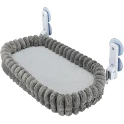 Wiltec Fenster Katzenhängematte 30x60cm hellgrau Katzenliege Katzenbett (Katze), Hundebett + Katzenbett