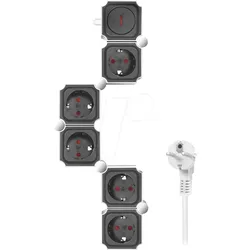 LOGILINK LPS277 - Steckdosenleiste, 5-fach, flexibel, 1,5 m, weiß/schwarz