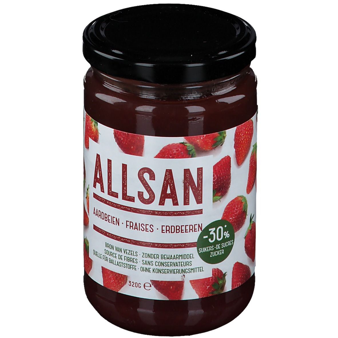 Allsan Broodbeleg Aardbei 320 g Brotaufstrich