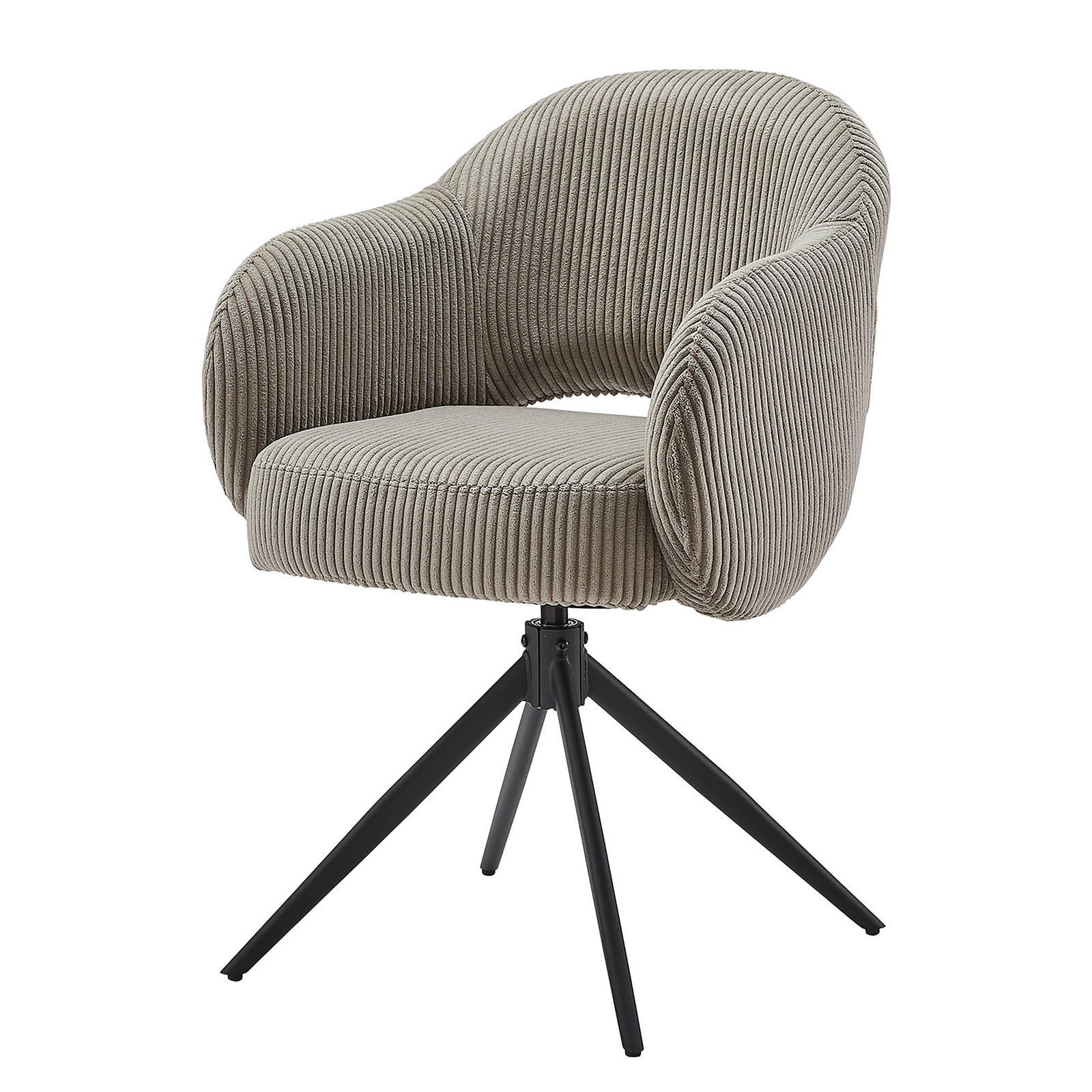 home24 Stoel Mauch met armleuningen grijs/taupe B: 58 cm, H: 84 cm, D: 60 cm