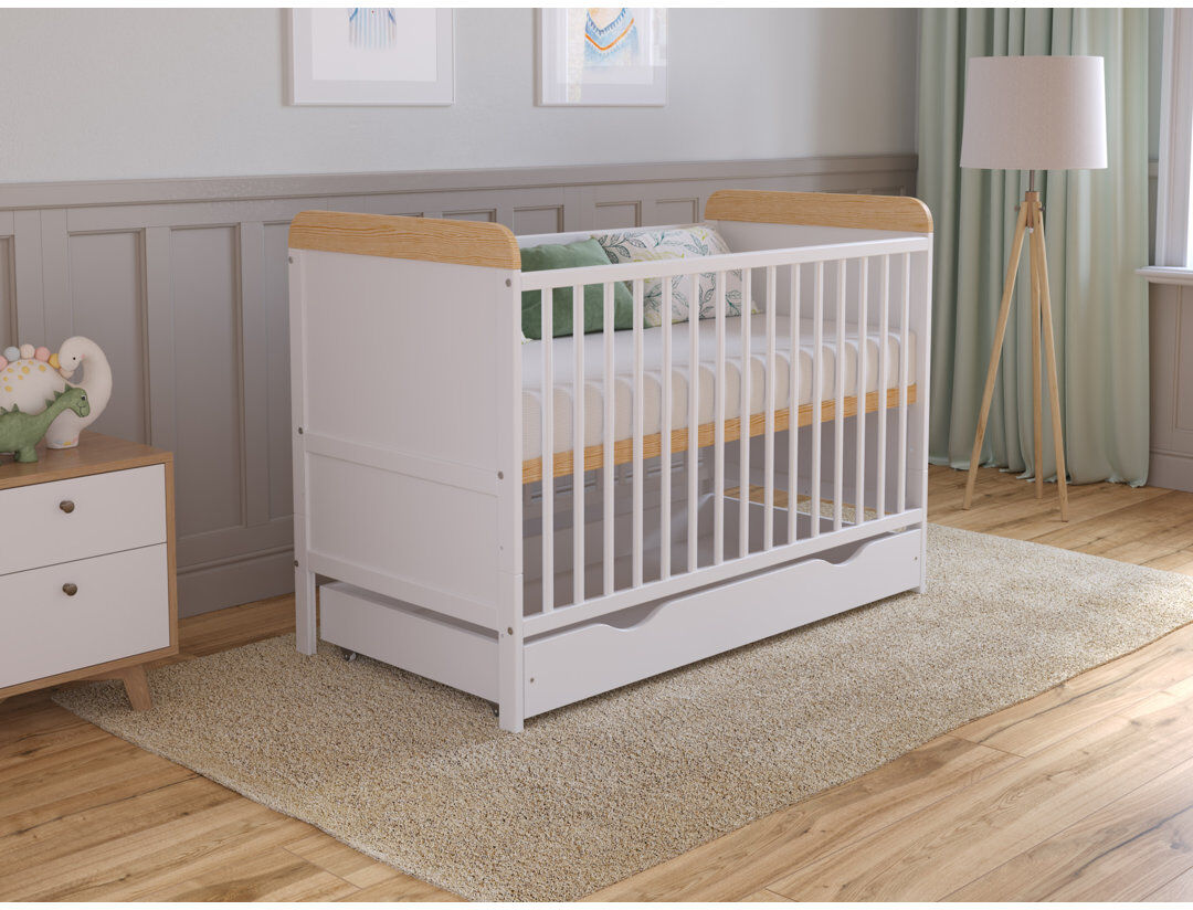 Harriet Bee Thorgund Cot Bed White/Pine Standard