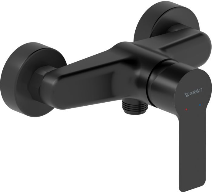 Duravit D-Code Einhebel-Duscharmatur DC4230001046 Aufputz, Keramikmischsystem, Schwarz Matt, 210 x 114 mm