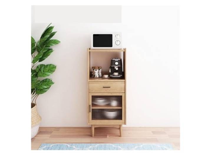 Dh2yjnbf3 Buffet-Schrank Holz-Sideboard, Wohnzimmer, Glas-Aufbewahrungsschrank Eingangsbereich(Walnut)