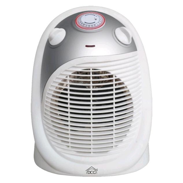 DCG Eltronic HL9370 Elektroheizung Weiss 2000 W Elektrische Raumheizung mit Ventilator (2000 W) (HL9370)