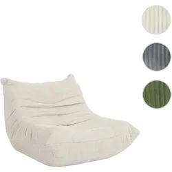 Sessel HWC-R34, Loungesessel Relaxsessel Polstersessel Cocktailsessel Stoff/Textil Cord (300 g/m2) ~ cremeweiß