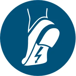 W 74218-2 - Gebotsschilder: Leitfähiges Schuhwerk tragen, 50 mm