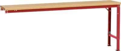 Manuflex Ansatztisch UNIVERSAL Spezial, 2000 x 800 mm, Multiplex natur, rubinrot