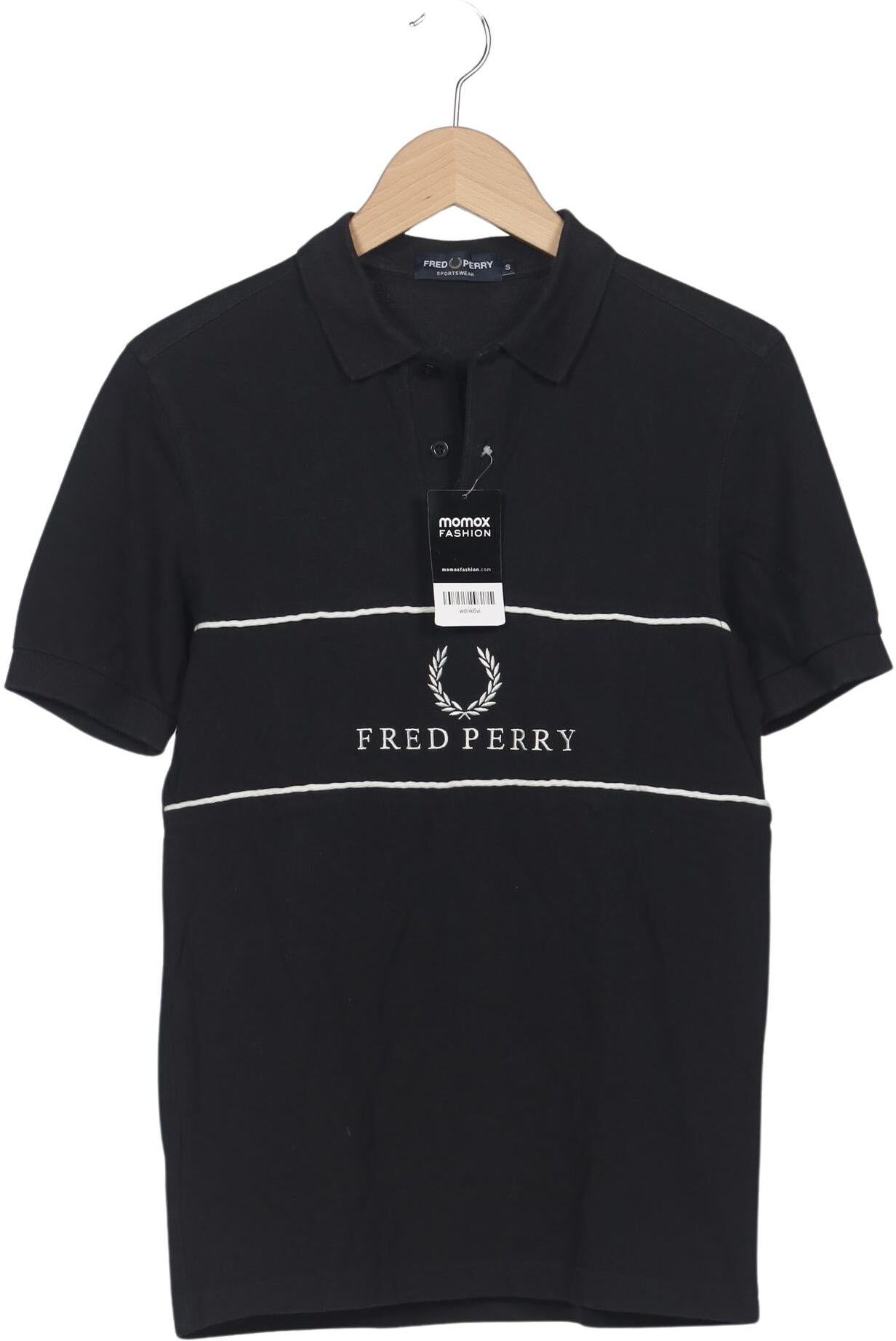 Fred Perry Herren Poloshirt, Schwarz, Gr. S, Baumwolle - Second Hand