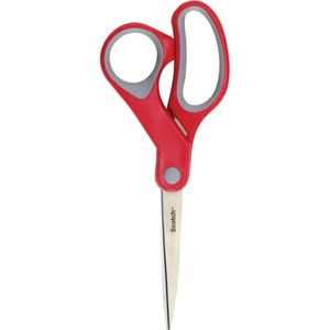 Scotch Büroschere 1428, 20cm, Universalschere, aus Edelstahl, rostfrei, rot