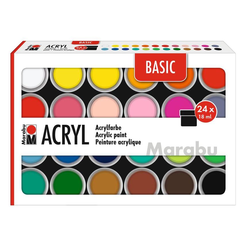 Marabu Acrylfarbe Basic Set 24 x 18 ml (18 ml) (1210000000215)