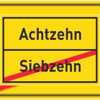 HB-Druck Achtzehn Siebzehn Aufkleber Ortsaufkleber A5 (148x210mm)