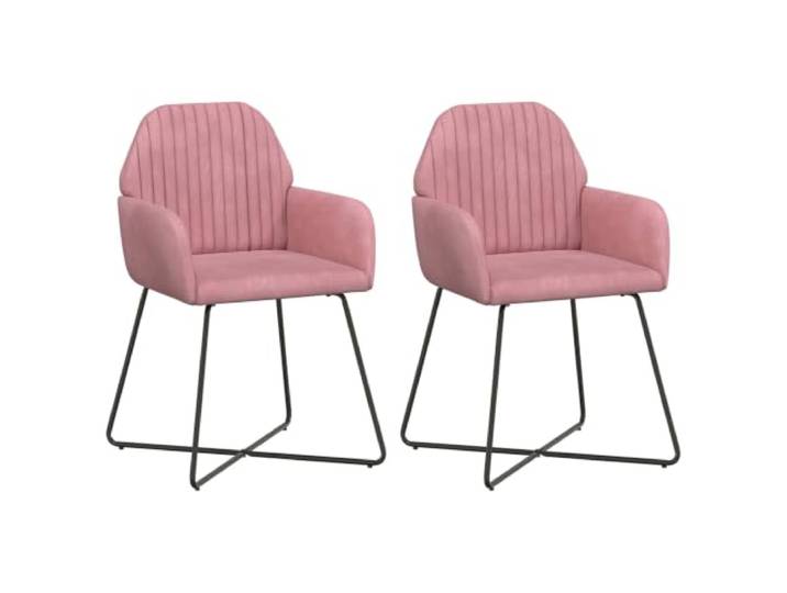 NLQMSU Esszimmerstühle, 2-teilig, Velours, Rosa, 55 x 50 x 84 cm Belüftete Sitzfläche, geneigte Rückenlehne, flache Armlehnen, Metallstruktur, tägliche Mahlzeiten, besondere Anlässe