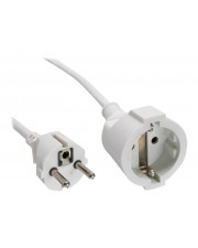 InLine Strom-Verlängerung Schutzkontakt Stecker Buchse weiss 1.5m Kabel Verlängerungskabel Strom/Netzteil 1,5 m (16401W)
