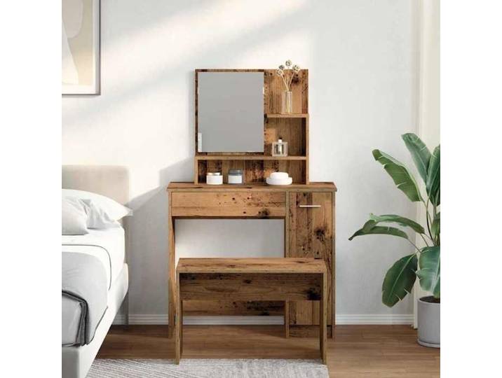 (8137)Moderne Ensemble de coiffeuse vieux bois bois d'ingénierie poid:37.5 kg