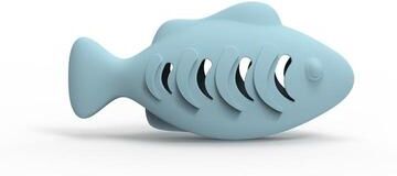 Everyday Crate Interactive Fish Shaped Silicone Cat Toy Treat Dispenser For Indoor Cats blue