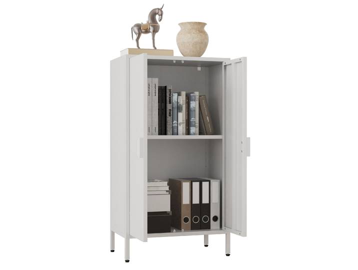 Kommode VCM Stahl Kommode Sideboard Schrank Drehtüren Flokas M , weiß, B:60cm T:35cm, Sideboards, Kommode