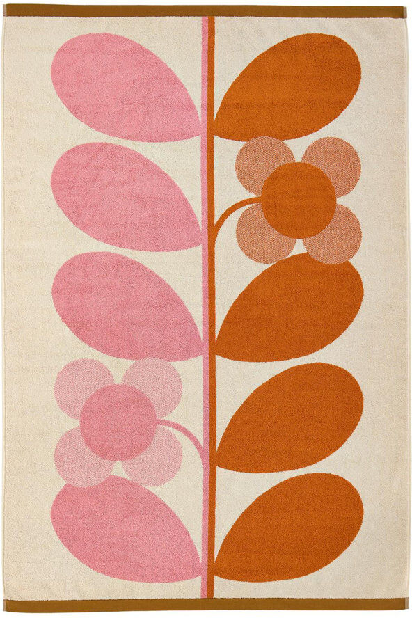 Orla Kiely Stem Bloom Duo Blush 100x150 Bath Sheet Pink Bath Sheet