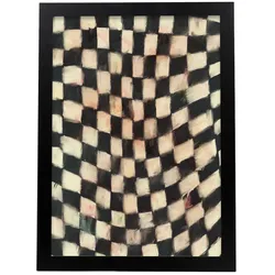 POSTER Schwarz-Weiß-Würfel Blatt A3 Schwarzer Rahmen
