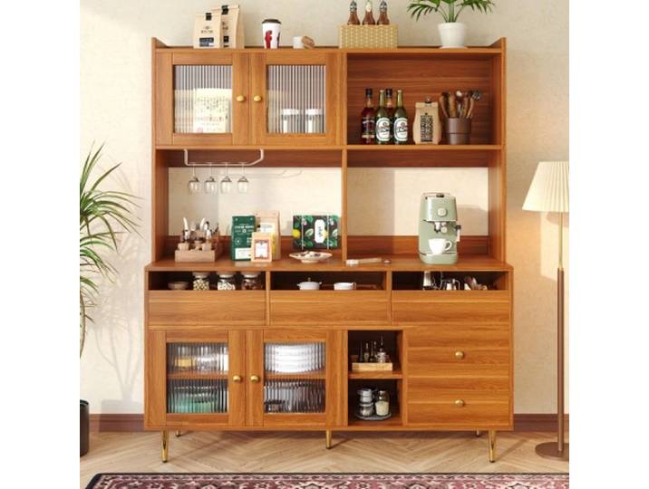 Meuble de salle à manger - MUVOE - Buffet en bois - Verre Changhong - Design spacieux - Style classique