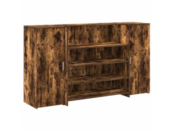 HKLGBVCR Empfangsschreibtisch, rauchfarbene Eiche, 180 x 50 x 103,5 cm Integrierte Theke, Aufbewahrungsschrank, Firmenhaus, Hotellobby, Klinik, Schönheitssalon, Wandbefestigung