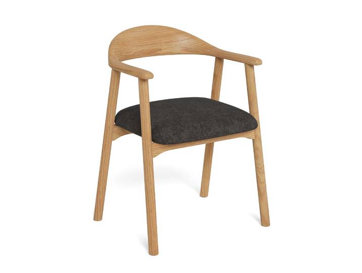 Esszimmerstuhl ACTONA GROUP Addi, Stuhl, 2er-Set, gepolstert, Moderner Stil, Gestell aus Eiche , grau (grau, matt eiche, grau), B:56,8cm H:75cm T:52,5cm, Massivholz, Stühle, Esszimmerstuhl, Stuhl mit Armlehne, Eiche, Verpackungseinheit 2