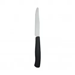 Marietti Steakmesser, schwarzer Griff, 6-teilig, ergonomisch geformte Klinge mit spitzer und gezahnter Klinge