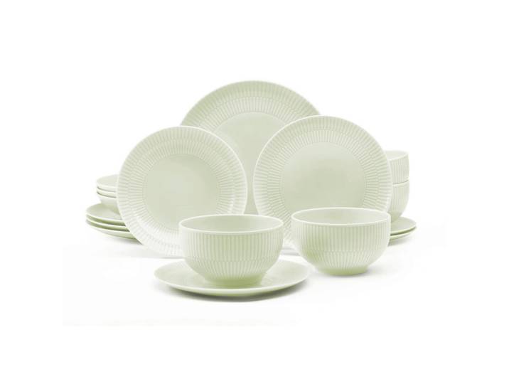 Seltmann Weiden Kombiservice Amina, Salbeigrün, Keramik, 16-teilig, 980 ml, Essen & Trinken, Geschirr, Geschirr-Sets, Kombiservice