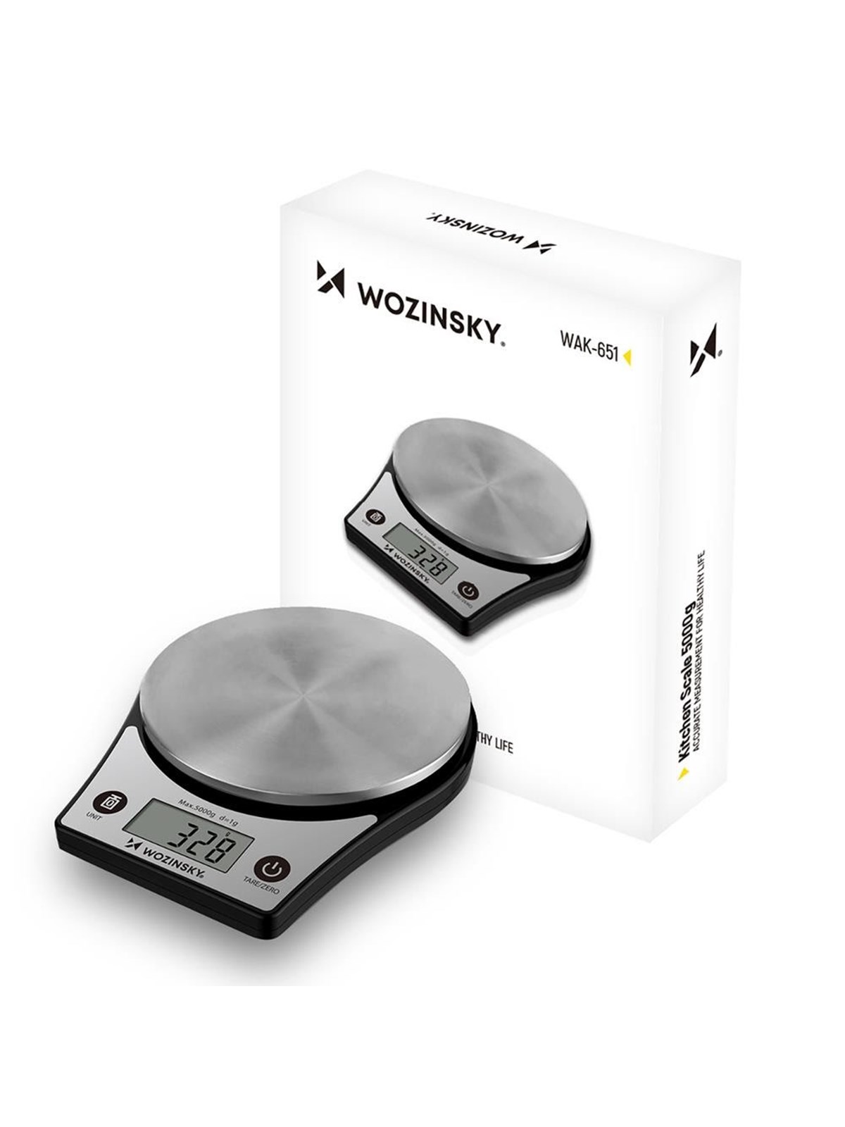 Wozinsky Küchenwaagen WAK-651 Kitchen Scale with LCD Display up to 5 kg - Black
