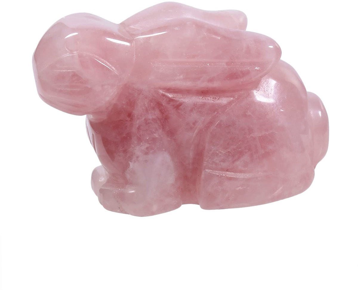 Solidchoice - Kristallen Konijn Sculptuur van Rozenkwarts