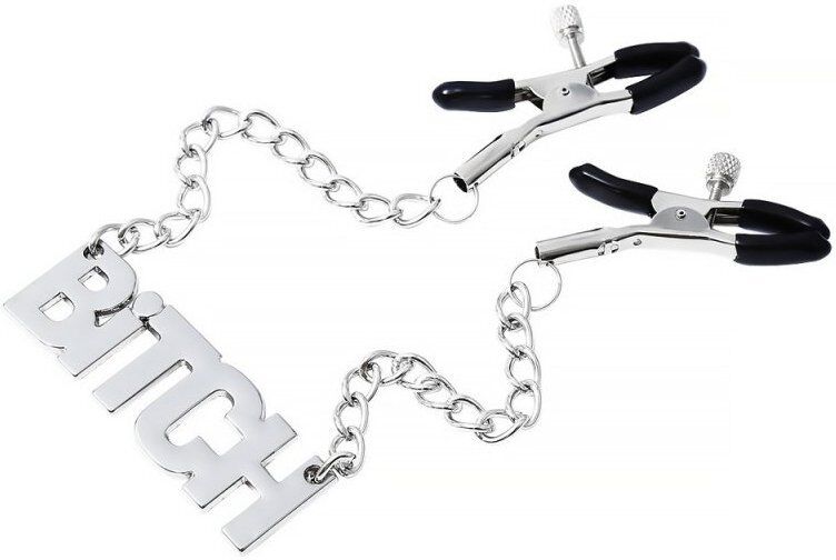 KINKgear Pince-tétons avec plaque Bitch 40cm