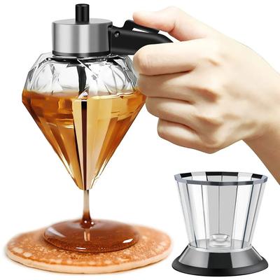 Uplifted Finds 200ml Diamond Shaped Glass Honey & Oil Dispenser 200ml Diamond Shaped Glass Honey & Oil Dispenser