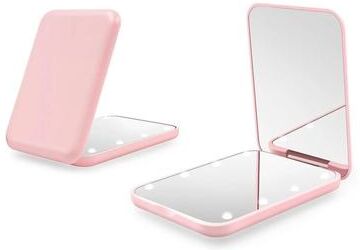 Uplift Picks Compact LED Pocket Makeup Mirror 1X 3X Magnifying Travel Cosmetic Mirror pink 3x