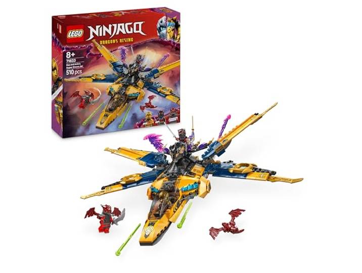 LEGO NINJAGO Ras und Arins Super-Sturmflieger - Spielzeug mit Drohne, Shootern, Klingen und Triebwerken - Inkl. 3 Minifiguren für Ninja Rollenspiele - Bauset für Jungen und Mädchen ab 8 Jahren 71833