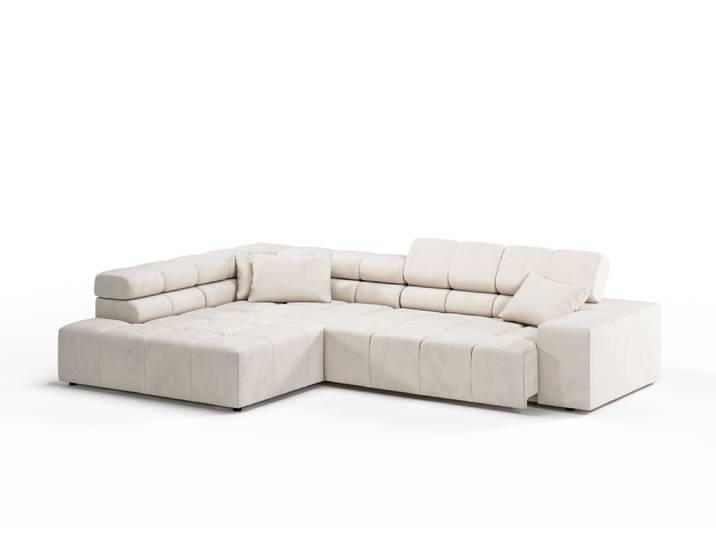 Candy Oregon Feincord Ecksofa motorische Sitztiefenverstellung