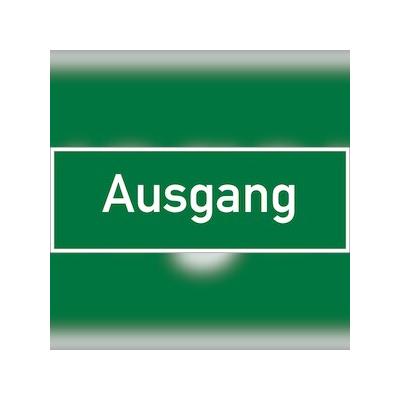 Rettungszeichen, Wortschild Ausgang - 300x105x1.5 mm Kunststoff nachleuchtend